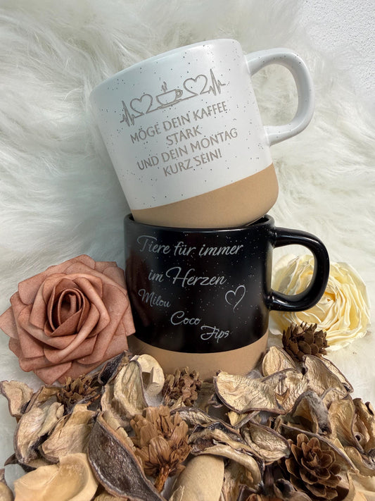 Personalisierte Tasse mit Name Geschenk für Mama Freundin Gravur Becher individuell Keramik Geschenkidee Geburtstag Weihnachten