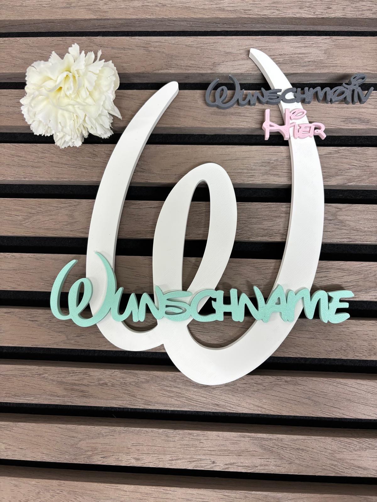 Türschild personalisiert Kinderzimmer, Namensschild mit Wunschname, 3D Druck, Kinderzimmer Türschild, Namensschild Tür, Geschenk zur Geburt