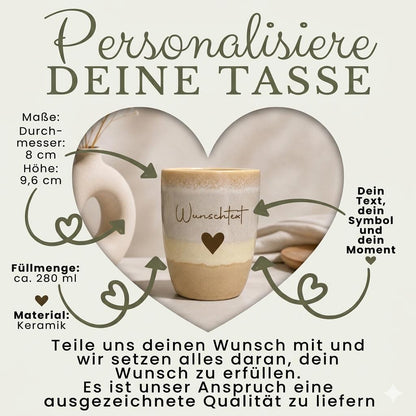 Personalisierte Tasse mit Gravur Namen | Geschenk für Mama | Geburtstagsgeschenk Frau | individuelle Keramiktasse