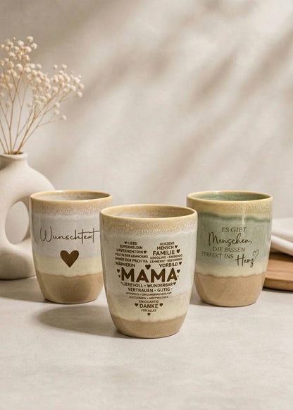 Personalisierte Tasse mit Gravur Namen | Geschenk für Mama | Geburtstagsgeschenk Frau | individuelle Keramiktasse