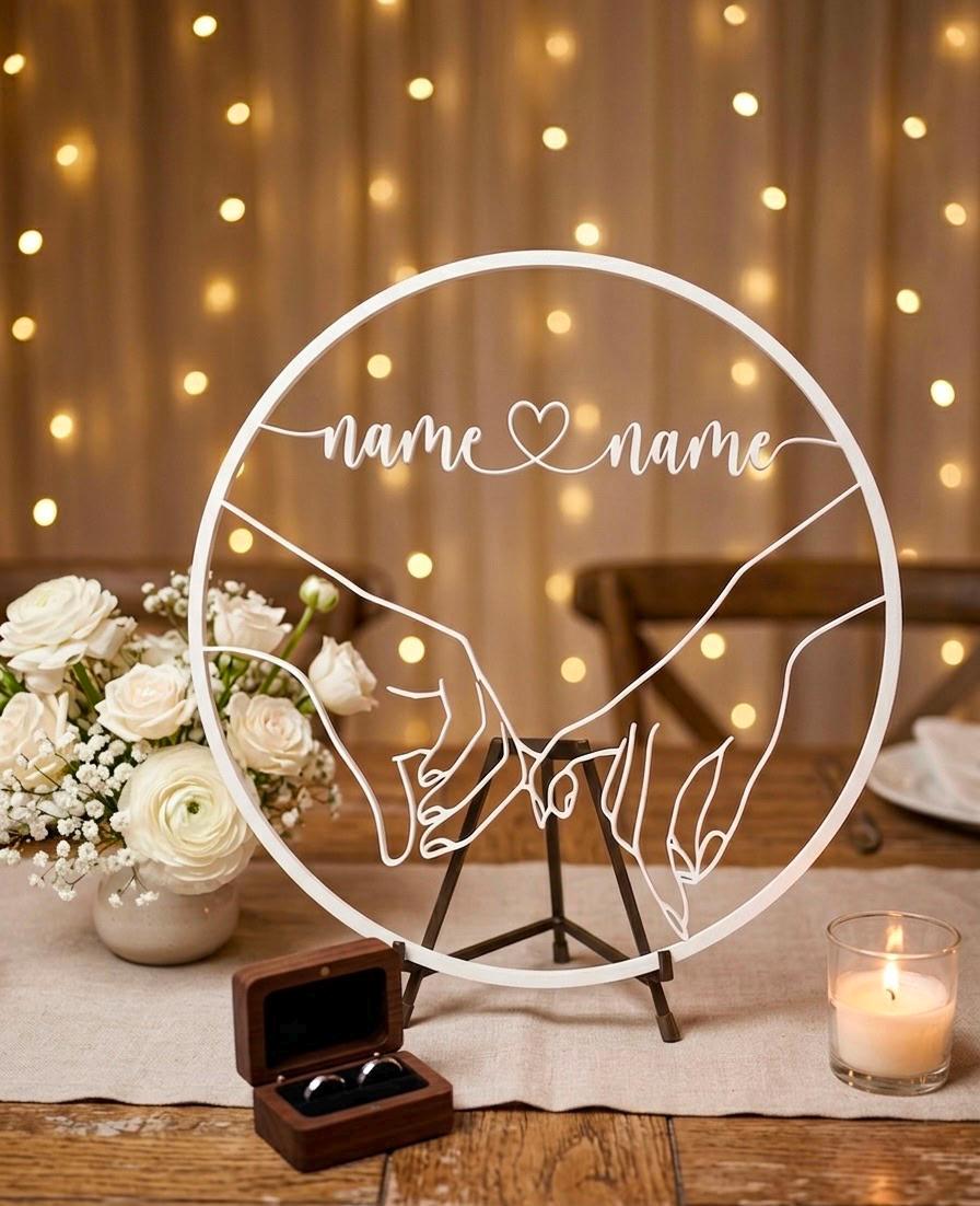 Hochzeit Geschenk Brautpaar personalisiert / Kranz / 3D / 3D-Druck / Nach Wunsch / Geschenk Paare / personalisiertes Geschenk / Jahrestag