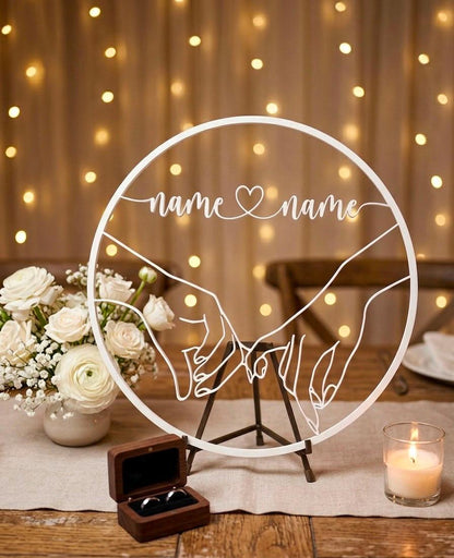 Hochzeit Geschenk Brautpaar personalisiert / Kranz / 3D / 3D-Druck / Nach Wunsch / Geschenk Paare / personalisiertes Geschenk / Jahrestag