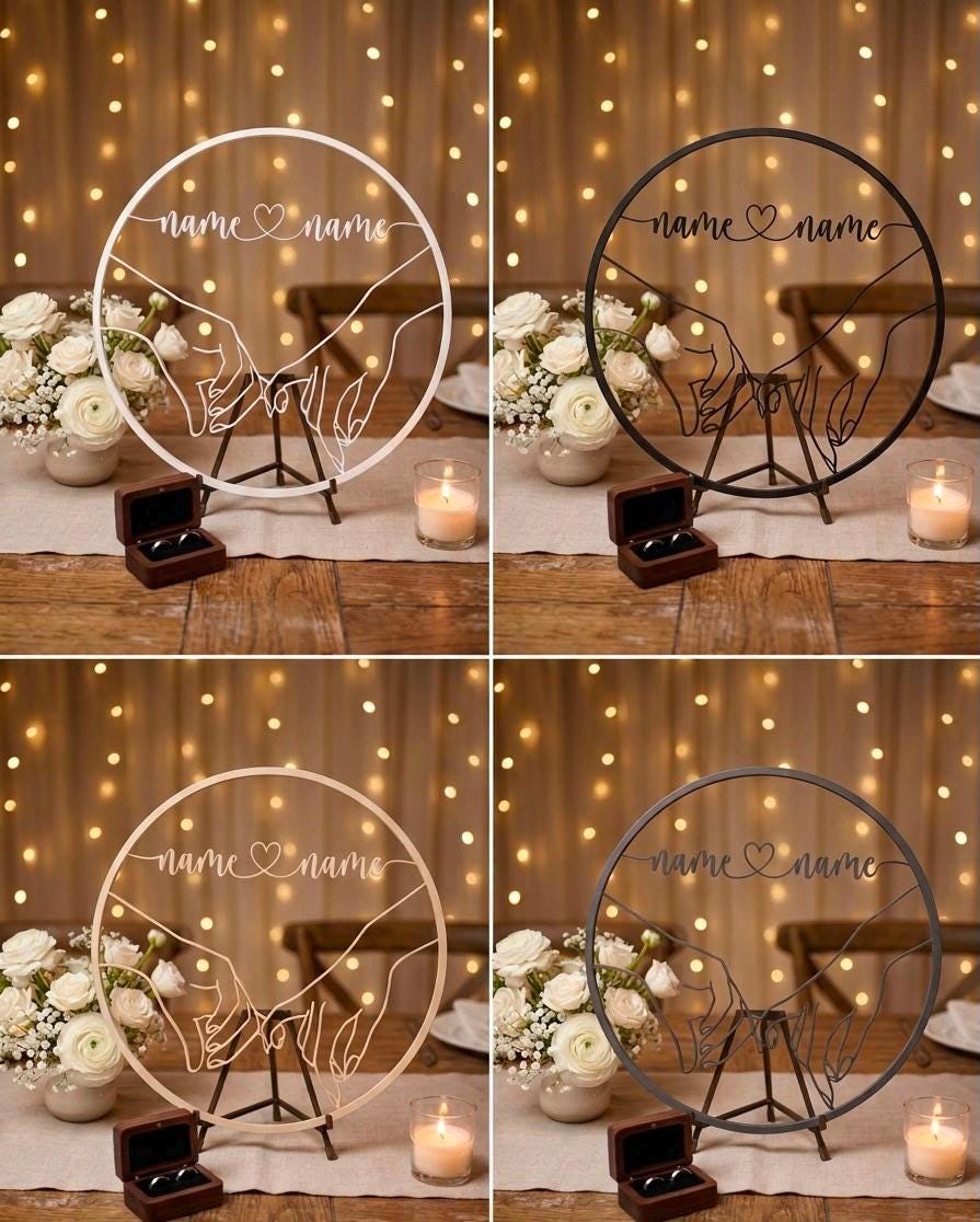 Hochzeit Geschenk Brautpaar personalisiert / Kranz / 3D / 3D-Druck / Nach Wunsch / Geschenk Paare / personalisiertes Geschenk / Jahrestag