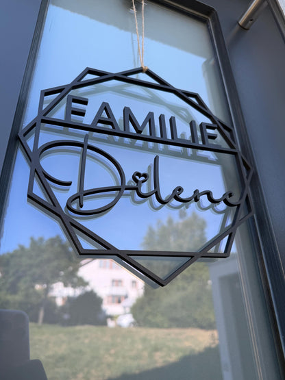 Türschild personalisiert / Familienschild  / 3D / 3D-Druck / Nach Wunsch / Namenstürschild / Deko / personalisiertes Geschenk / Türkranz