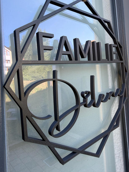 Türschild personalisiert / Familienschild  / 3D / 3D-Druck / Nach Wunsch / Namenstürschild / Deko / personalisiertes Geschenk / Türkranz